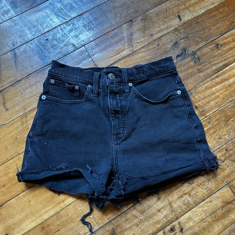 Madewell Black Jean Shorts High-Waisted